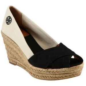 TORY BURCH Filipa Wedge Espadrilles Size 9.5 wedding guest resort wear